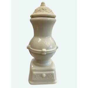 Vintage Avon Coffee Grinder Empty Decanter Floral 5 oz Off White